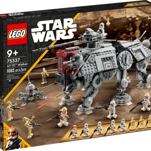 The box of the Lego Star Wars AT-TE Walker on display.