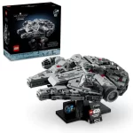 Lego Star Wars Millennium Falcon set 75375 displayed next to box