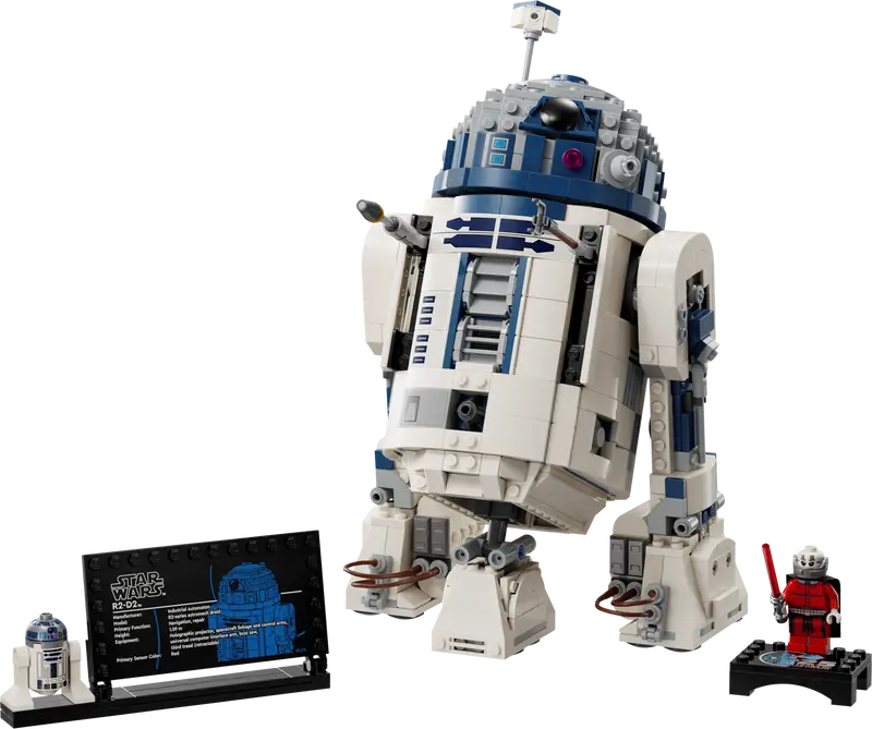 Lego Star Wars R2-D2 with display and minifigures