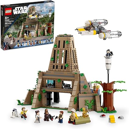 Lego Star Wars Yavin 4 Rebel Base set displayed next to box.