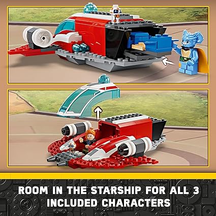Room in the starship for all 3 included characters.