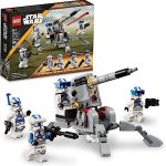 Lego Star Wars 501st Clone Troopers Battle Pack on display next to box.