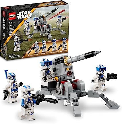 Lego Star Wars 501st Clone Troopers Battle Pack on display next to box.