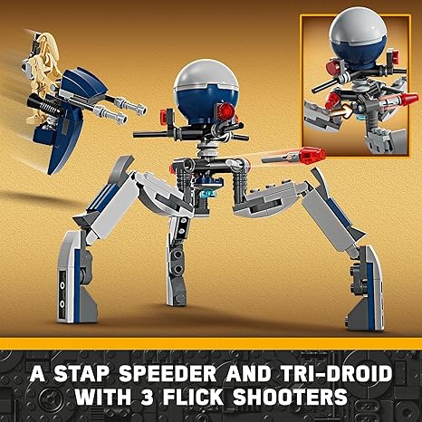A Stap speeder and tri-droid with 3 flick shooters.