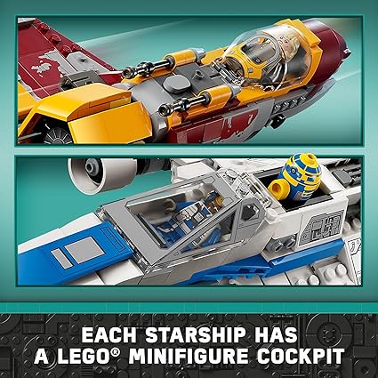 Each Starship has a Lego minifigure cockpit.