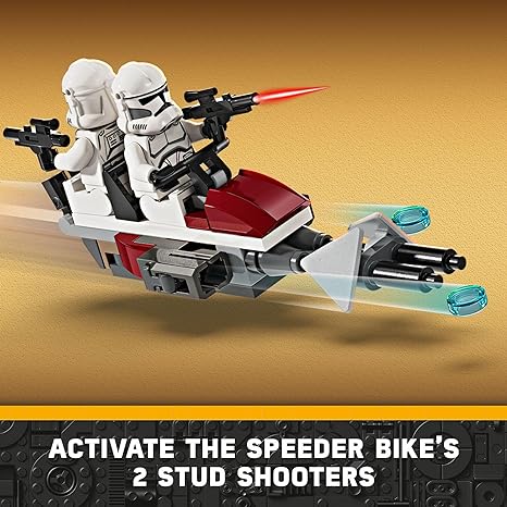 Activate the speeder bike's 2 stud shooters.