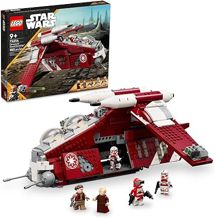 Lego Star Wars Coruscant Guard Gunship displayed next to box.