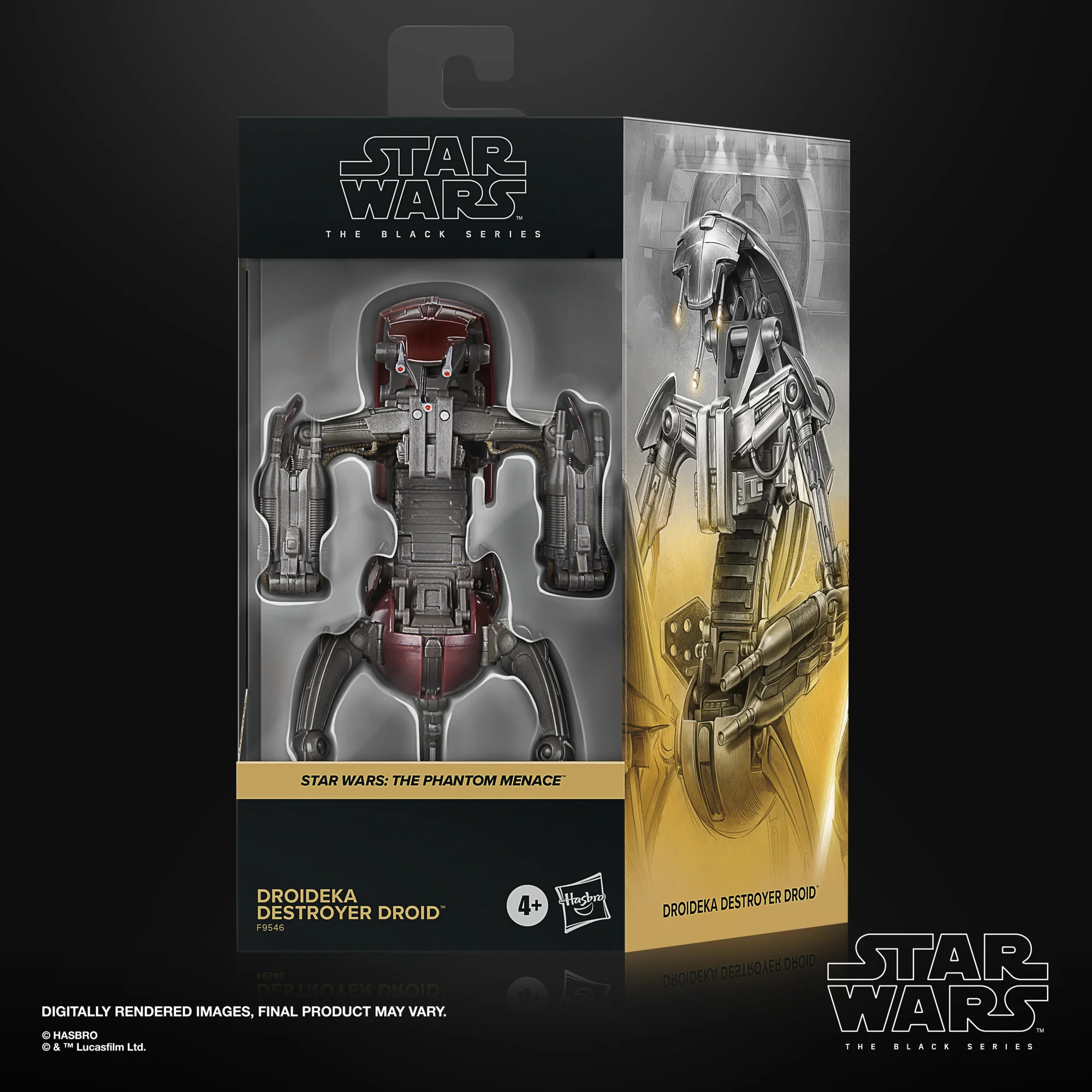 Hasbro Star Wars The Black Series Droideka Destroyer Droid displayed in box