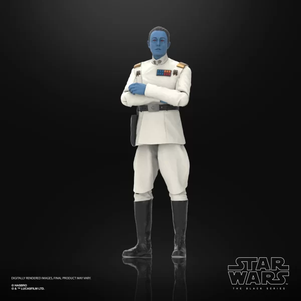 Hasbro Star Wars The Black Series Grand Admiral Thrawn with his hand folded in front of him