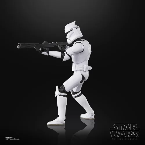 Hasbro Star Wars The Black Series Phase I Clone Trooper firing blaster rifle
