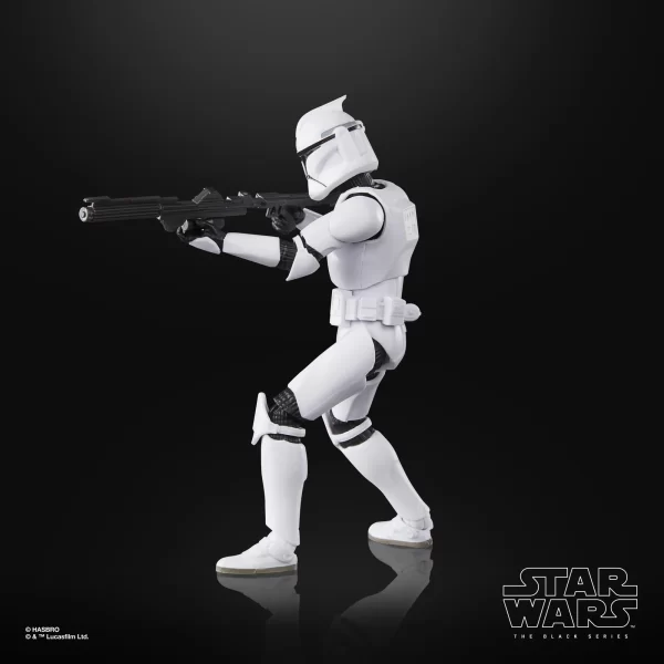 Hasbro Star Wars The Black Series Phase I Clone Trooper firing blaster rifle
