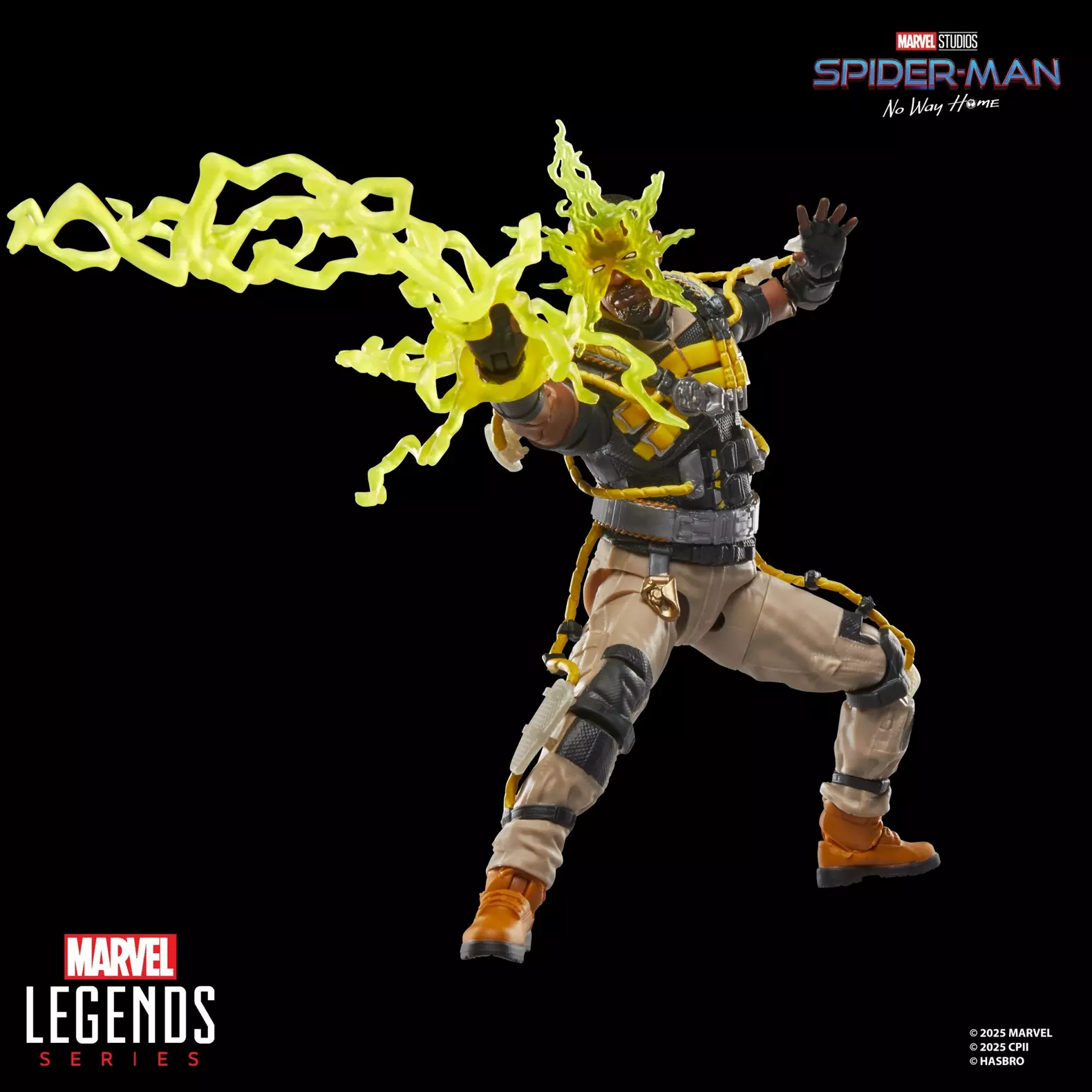 Hasbro Marvel Legends Series Marvel's Electro Spider-Man No Way Home shooting lighting from right hand