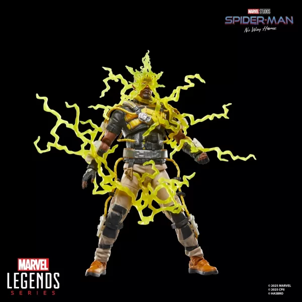 Hasbro Marvel Legends Electro Spider-Man No Way Home with lighting effect facing forward.