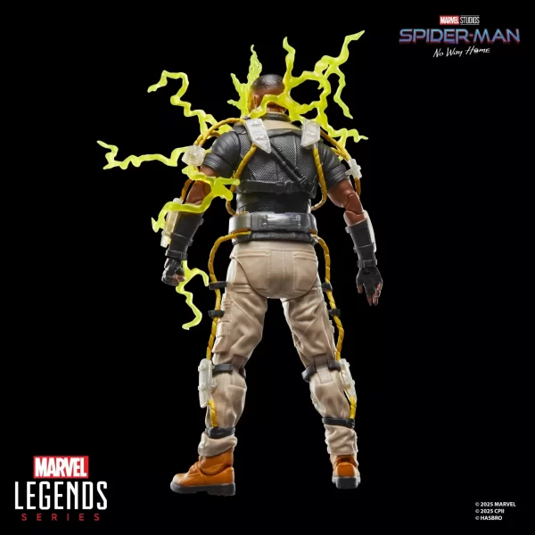 Hasbro Marvel Legends Electro Spider-Man No Way Home with lighting effect facing backwards.