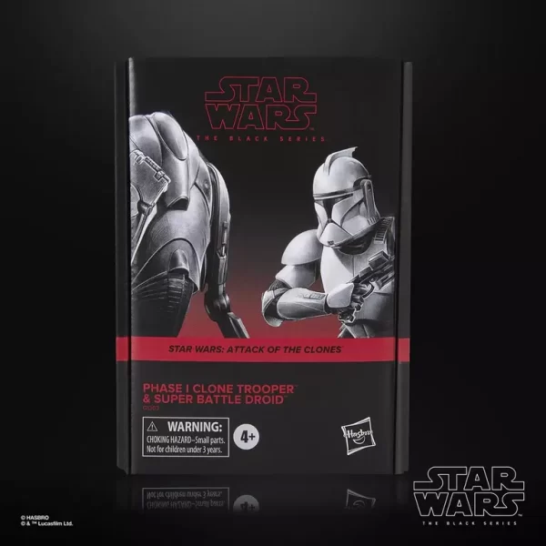 Hasbro Star Wars The Black Series Phase I Clone Trooper & Super Battle Droid 2 pack. Front of the box.