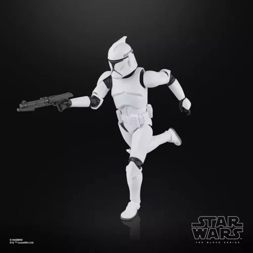 Hasbro Star Wars The Black Series Phase I Clone Trooper firing blaster rifle