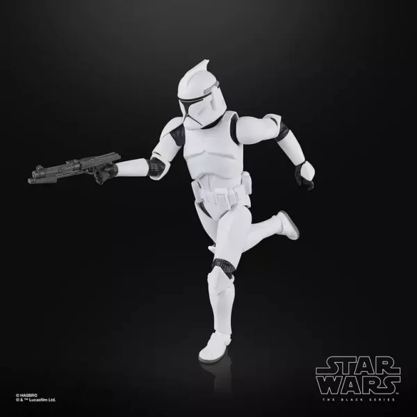 Hasbro Star Wars The Black Series Phase I Clone Trooper firing blaster rifle