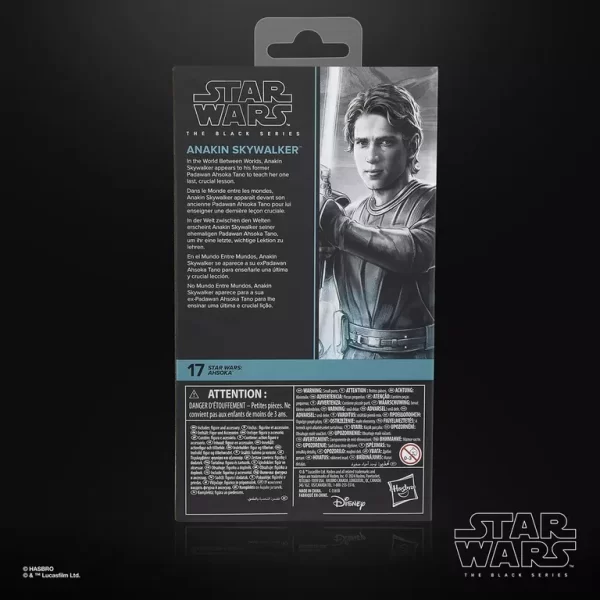 Hasbro Star Wars The Black Series Anakin Skywalker Ahsoka back of box.