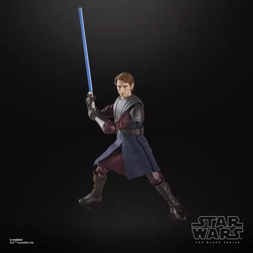 Hasbro Star Wars The Black Series Anakin Skywalker Ahsoka with lightsaber drawn.