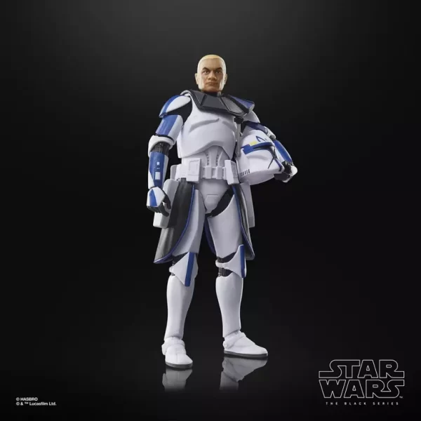 Hasbro Star Wars The Black Series Clone Captain Rex with helmet under arm.