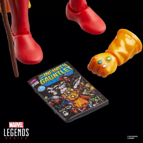 Hasbro Marvel Legends Series Adam Warlock Infinity Gauntlet Infinity Gauntlet comic and Infinity Gauntlet accessories.