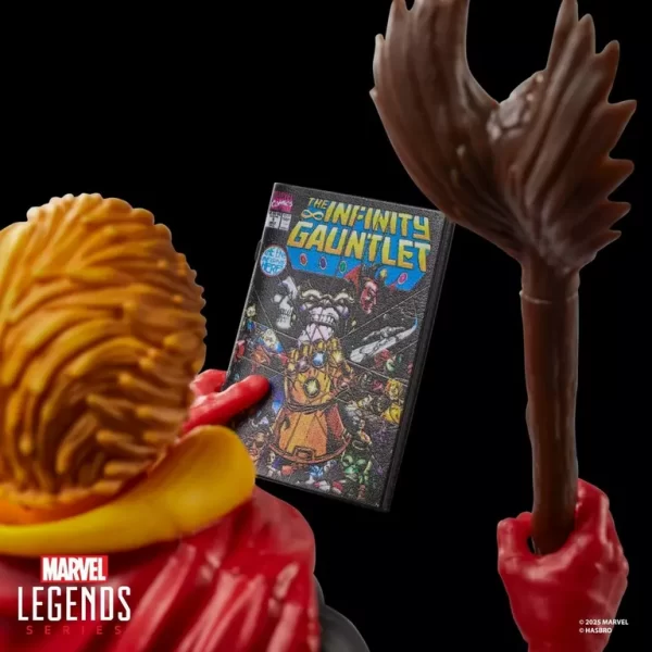 Hasbro Marvel Legends Series Adam Warlock Infinity Gauntlet reading Infinity Gauntlet #1 comic.