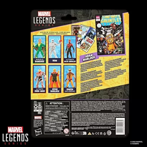 Hasbro Marvel Legends Series Adam Warlock Infinity Gauntlet back of packaging.