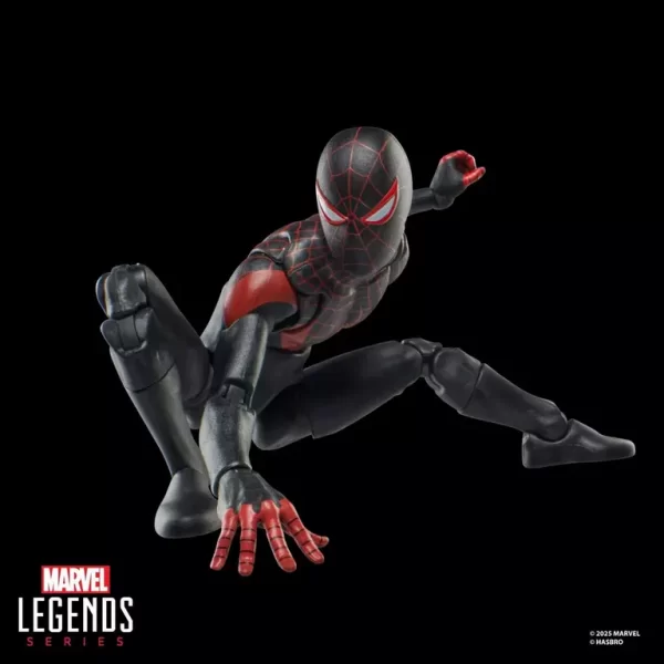 Hasbro Marvel Legends Series Mile Morales Ultimate Spider-Man crouching pose.