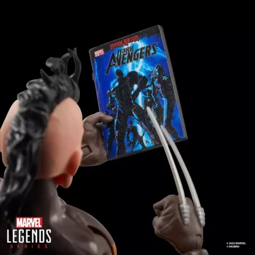 Hasbro Marvel Legends Daken Wolverine reading Marvel's Dark Avengers comic.