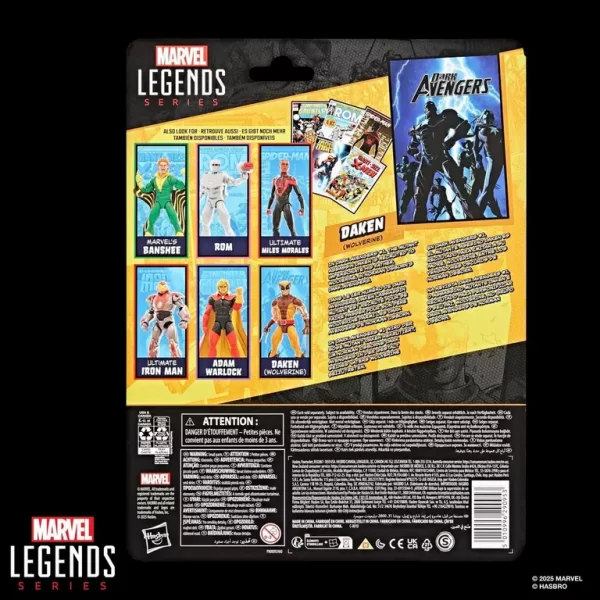 Hasbro Marvel Legends Series Daken Wolverine back of packaging.