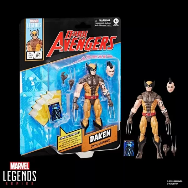 Hasbro Marvel Legends Series Daken Wolverine in and out of packaging.