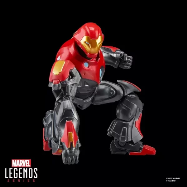 Hasbro Marvel Legends Series Ultimate Iron Man superhero landing pose.